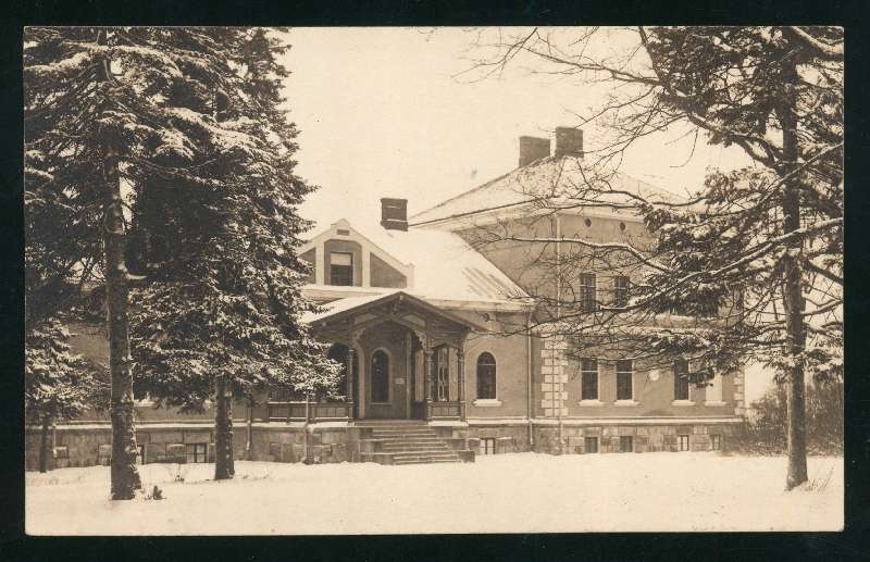 fotopostkaart, Viljandi, uus mõisahoone, talv, u 1928, foto A. Järvekülg, Jakobsoni tn 20 (2010: nr 24)