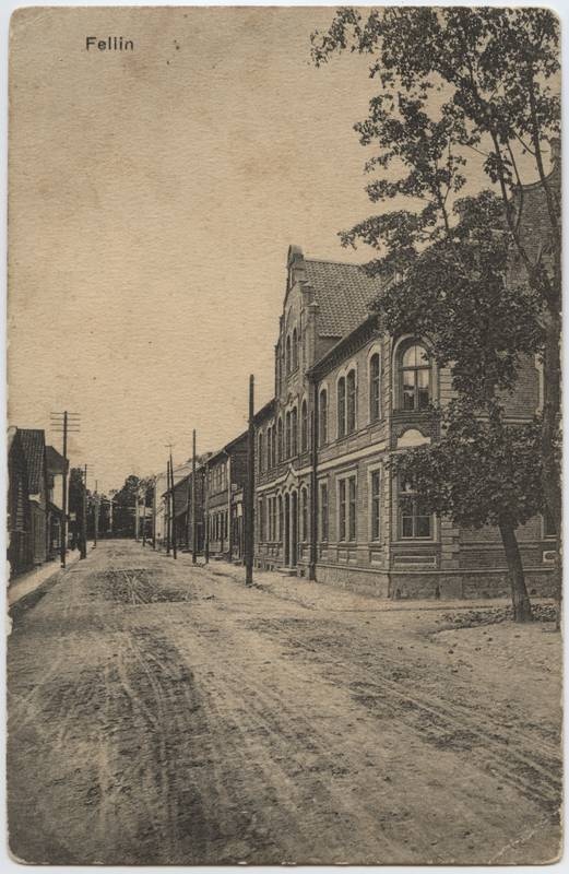 trükipostkaart, Viljandi, Posti tn (Tiigi e Lutsu tn ja Tallinna tn vahel, par nr 9 maja: G.Schnurberg'i) u 1910, Verlag von E. Ring (Fellin)