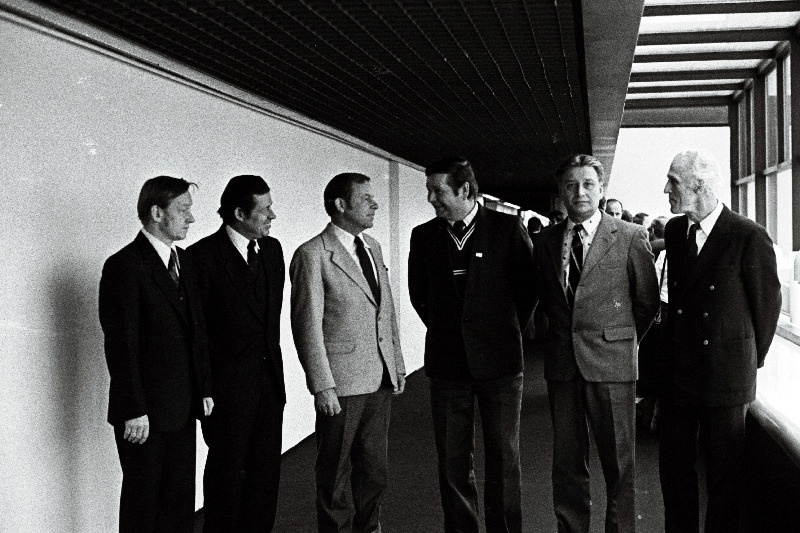Eesti jalgrattaspordi 100. aastapäeva peost osavõtjaid: Hillar Ristmets, Rein Roosi, Leo Raudvere, Stanislav Staskevitš, Ülo Talivee ja Georg Janson.
