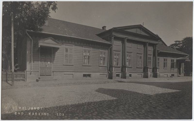 fotopostkaart, Viljandi, Posti tn 11 (eh 1843, saksa kasiino), u 1910, foto J. Riet  duplicate photo
