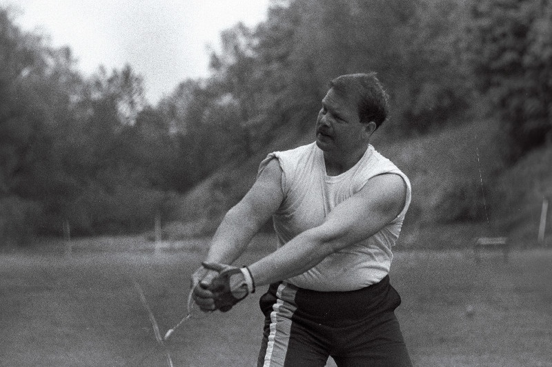 Eesti heitjate seeriavõistlustel vasaraheites esikoha võitnud Jüri Tamm.