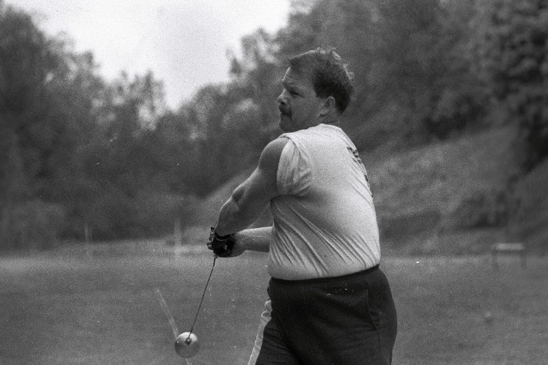 Eesti heitjate seeriavõistlustel vasaraheites esikoha võitnud Jüri Tamm.