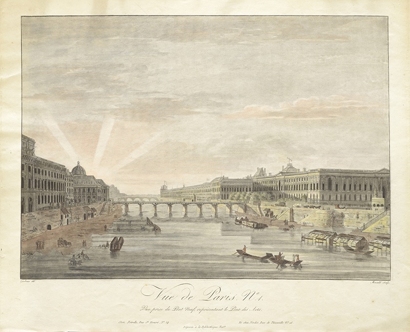 Pariisi vaade nr. 1. Pont Neuf´i ja Pont des Artsi  sillad. 1. leht 15-osalisest sarjast Pariisi vaadetega