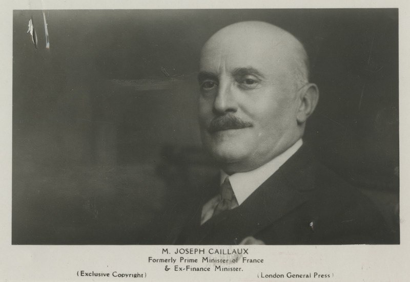 Joseph Marie Auguste Caillaux, Prantsuse poliitik, portreefoto