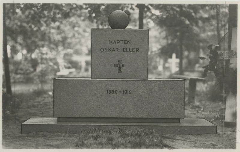 Oskar Elleri (kapten, Vabadussõja-aegse Tartu kaitsepataljoni ülem) mälestussammas Tartu Pauluse kalmistul
