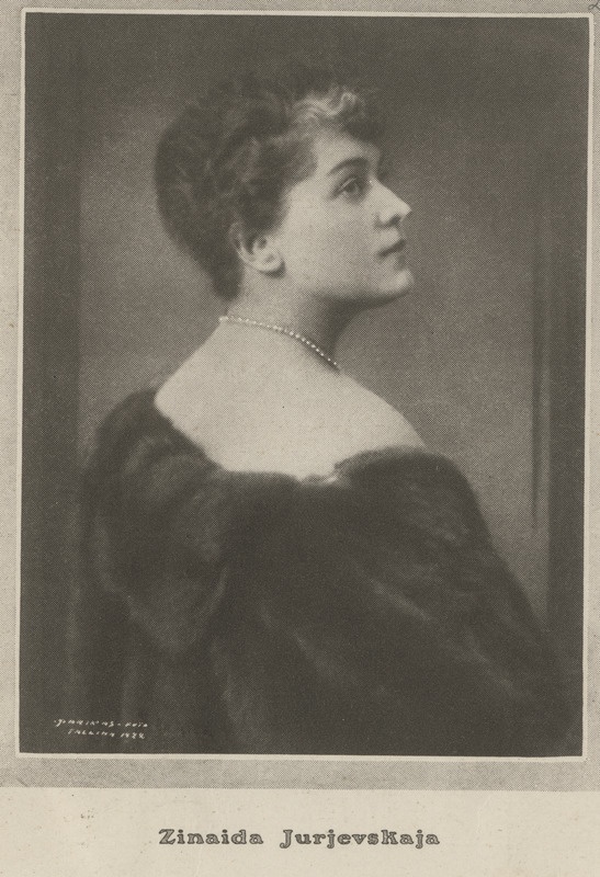 Zinaida Jurjevskaja, vene lauljanna (sopran), foto portreest