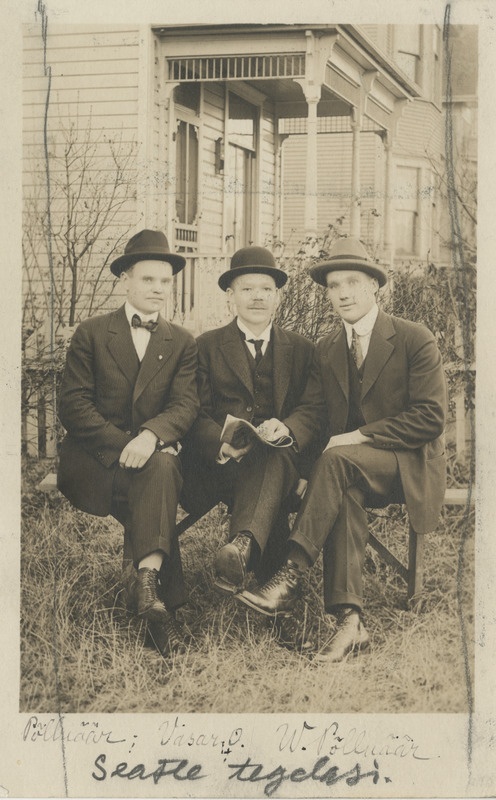 Seattle´i eestlased Põlluäär, O. Vasar ja V. Põlluäär.