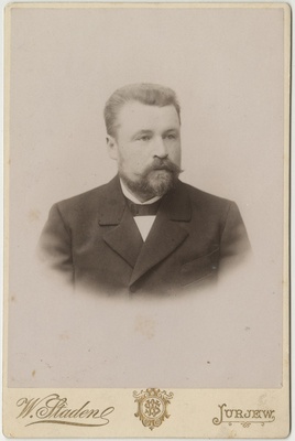 Karl Pärn (1854-1927). Seltskonnategelane Tartu Eesti ühisustes. Portreefoto.  duplicate photo