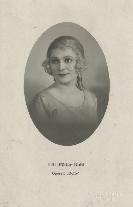 Ella‑Therese Põder-Roht (Elli Stukis 1929–38, Elli Astur al. 1938)Eesti opereti primadonna, portreefoto