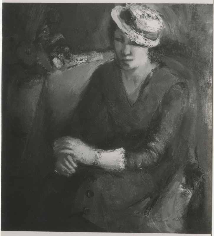 Hans Metsa maalitud portree Pallase kunstikooli lõpetajate näituselt