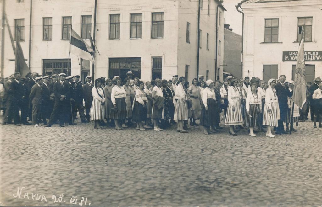 Fotopostkaart. Narva laulupidu: vaade laulupeorongkäigule. Narva, 28.06.1931.a.