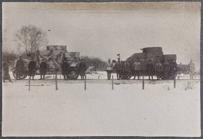 foto, Soomusautod "Kotkasilm ja Estonia", jaanuar 1919.  duplicate photo
