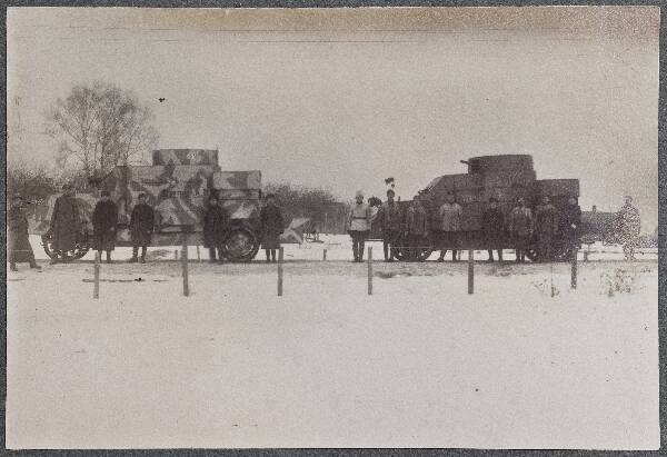 foto, Soomusautod "Kotkasilm ja Estonia", jaanuar 1919.