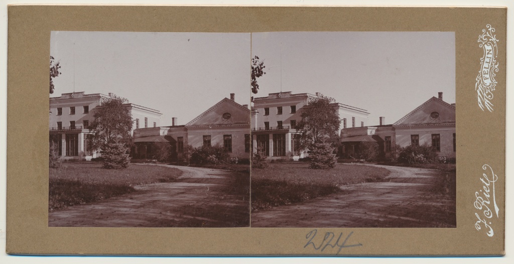 stereofoto, Paistu khk, Heimtali mõis, peahoone, u 1905