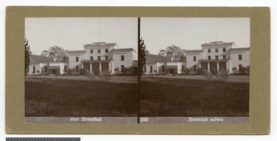 stereofoto, Paistu khk, Heimtali mõis, peahoone, u 1915, foto J. Riet  duplicate photo