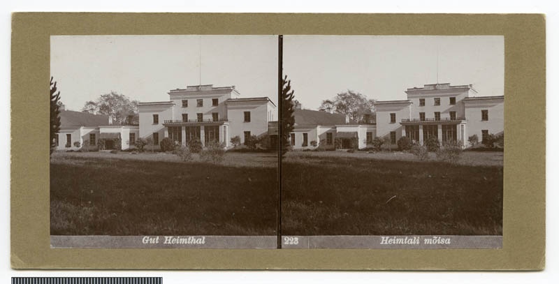 stereofoto, Paistu khk, Heimtali mõis, peahoone, u 1915, foto J. Riet