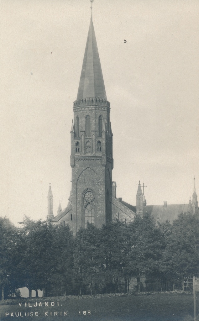 foto, Viljandi, Pauluse kirik u 1915 F J.Riet