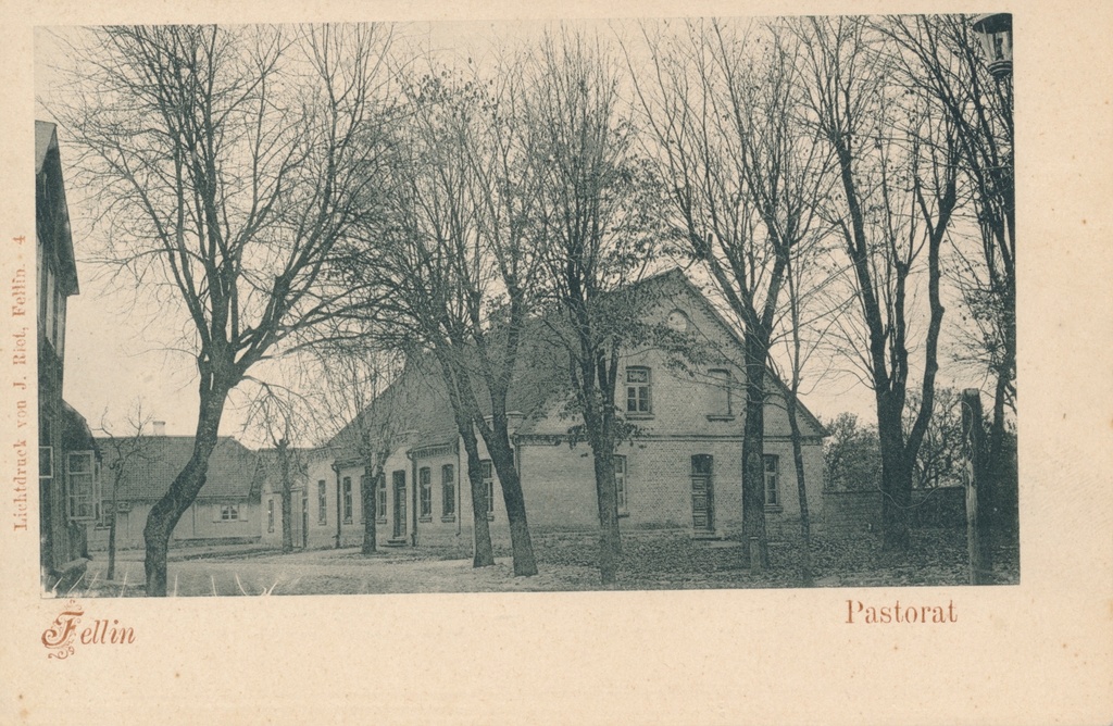 trükipostkaart, Viljandi, Jaani koguduse pastoraat 1905 F J.Riet