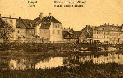 Kalda t vaade: keskel Treffneri gümnaasium, paremal hotell Bellevue.  Tartu, 1921.  duplicate photo