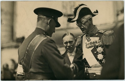 Kindral Laidoner, riigivanem Rei ja Rootsi kuningas Karl Gustav V  duplicate photo