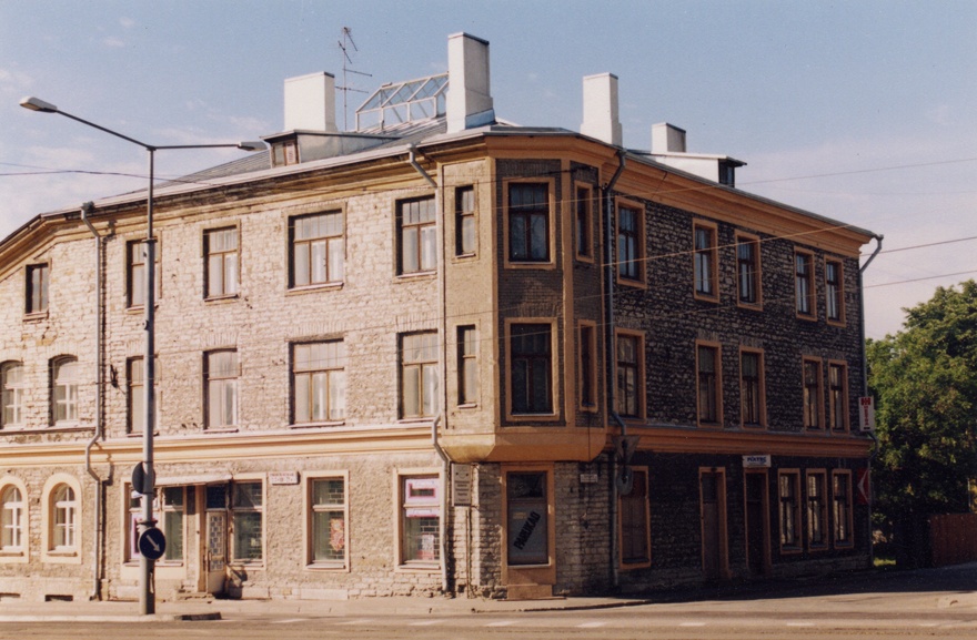 Kauplustega elamu Tallinnas Tartu mnt 73, vaade. Arhitekt Anton Uesson