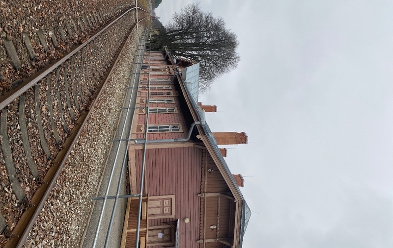 Photo postcard. Elva Railway Station. rephoto