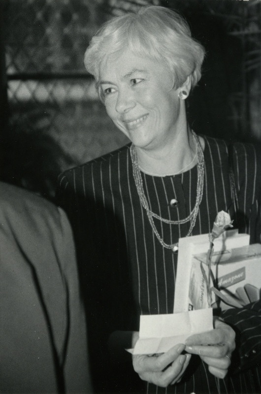 Pelgulinna Keskkooli kunstiõpetaja Tiiu Isok Mustpeade Majas Aasta õpetaja austamisel.