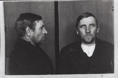 Nõukogude Liidu kasuks spioneerimises kahtlustatav Narva Lina- ja Kalevivabriku metsavaht Adolf Polisinski vahistatuna.  duplicate photo