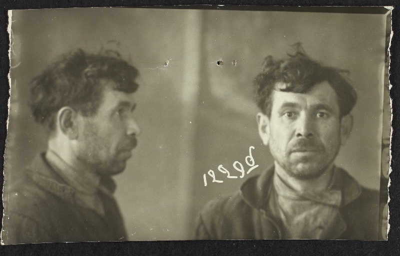 Krõlov, Pimen Kuzma p. (s.1892). Vangifoto piiririkkumise uurimistoimikust.