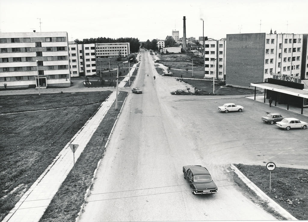 Foto. Võru.  Pioneeride( Vabaduse)  tänava algus, Vilja elamurajoon augustis 1982.a.