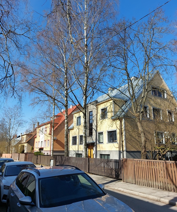 Tüüpelamud Tallinnas Taime tn, tänavakülje hoonestus. Arhitekt Karl Tarvas rephoto