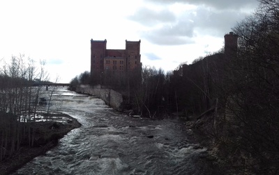 Kreenholm.Vaade vasakpoolsele kosele ja Georgi vabrikule loodest. rephoto