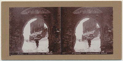 stereofoto, Viljandi, Kaevumägi, ordulossi värav, Suurmüür, u 1905  similar photo