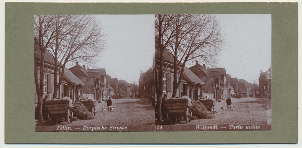 stereofoto, Viljandi, Tartu tn, Tallinna tn-Lossi tn vahel, u 1905