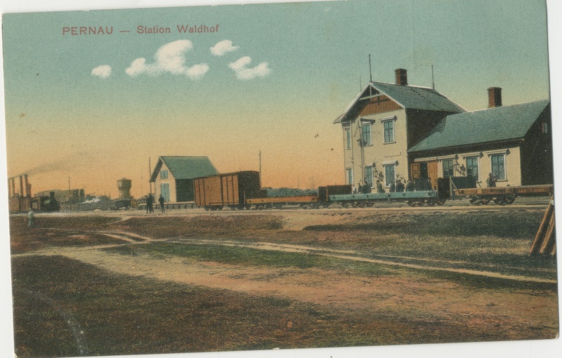 Foto. Postkaart. Waldhoffi jaam.