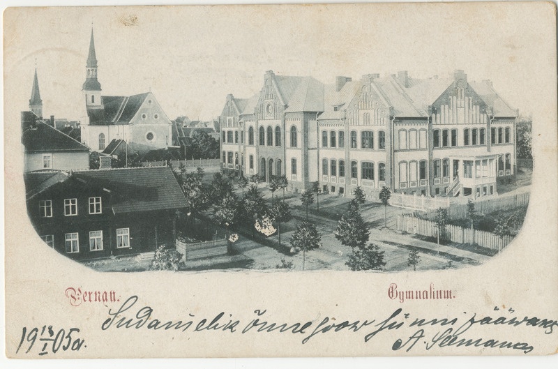 Foto. Postkaart. Pärnu tütarlaste gümnaasium.