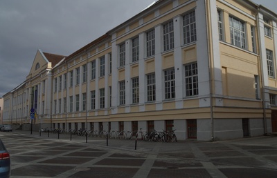 Tartu ülikooli loodusteaduste õppehoone, hilisem zooloogiamuuseum. Vaade hoonele. Arhitekt Otto Hoffmann rephoto