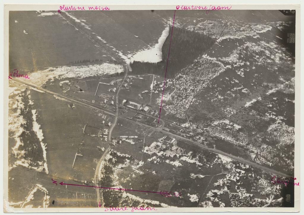 aerofoto, Viljandimaa, Olustvere, 1929, foto M. Sukk
