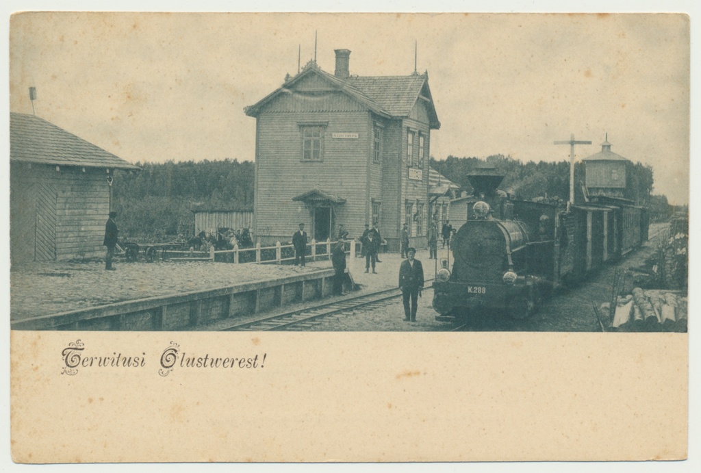 trükipostkaart, Suure-Jaani khk, Olustvere raudteejaam, u 1910