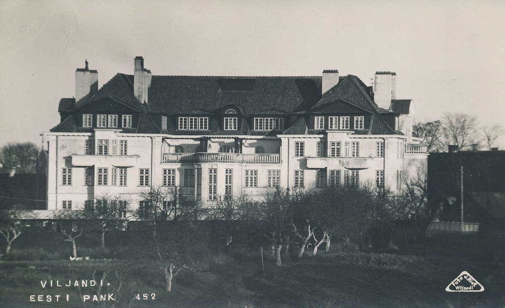 foto, Viljandi, Eesti Pank, tagant, u 1930 foto J. Riet