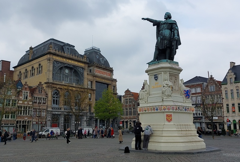 Postkaart: Gent, Jacob van Artevelde ausammas rephoto