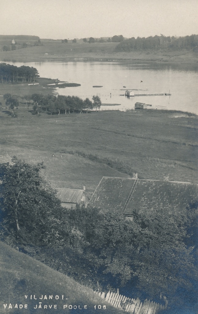foto, Viljandi, vaade lossimägedest järvele u 1910 F J.Riet