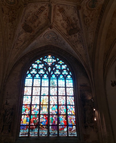 Ett kyrkfönster - antagligen katedralfönster i ... (1912) rephoto