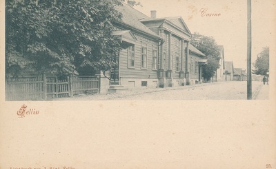 trükipostkaart, Viljandi, saksa kasiino Posti tn 11, u 1905. F J. Riet  duplicate photo