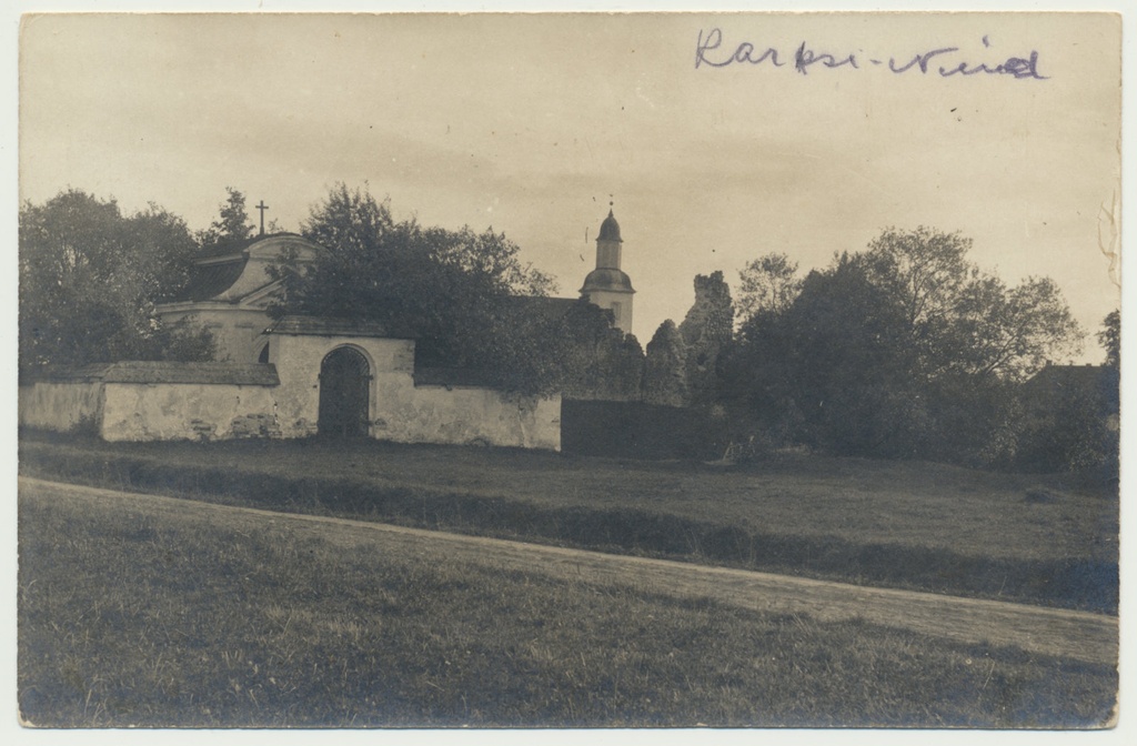 foto, Viljandimaa, Karksi mõisniku G.R.von Lieven'i perekonna kabel, kirik, lossivaremed, u 1920