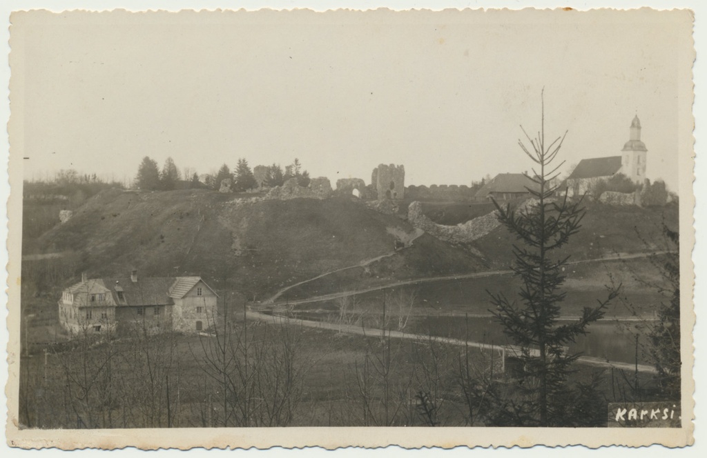 foto, Viljandimaa, Karksi ürgorg, lossivaremed, Linnaveski, kirik, u 1939