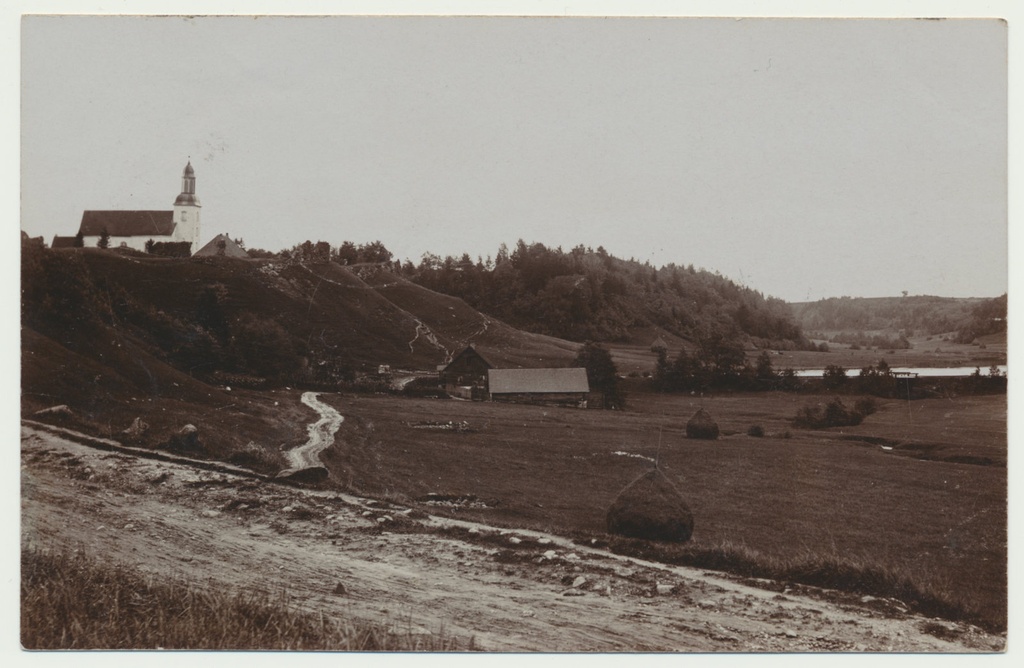 foto, Viljandimaa, Karksi ürgorg, veski, kirik, u 1910