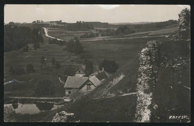 fotopostkaart, Karksi khk,, Karksi org, Linnaveski, lossivaremed, u 1935  duplicate photo
