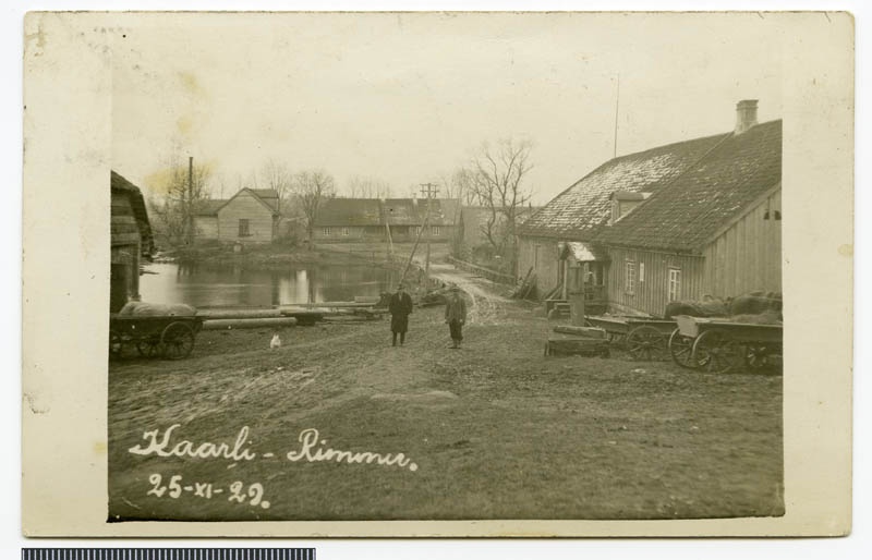 fotopostkaart, Halliste khk, Kaarli-Rimmu veski, 25.11.1929