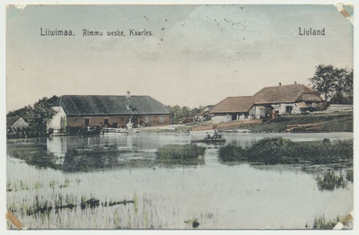 koloreeritud trükipostkaart, Viljandimaa, Rimmu veski, u 1905  duplicate photo